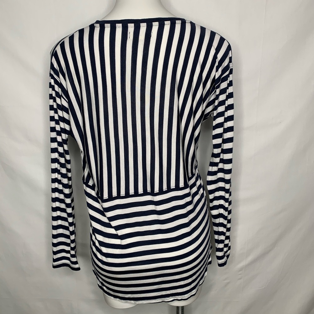 Madewell Long Sleeve Striped Anthem Hi-Low T-Shirt - Picture 5 of 8